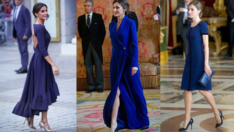 Estos elegantes vestidos azules de la reina Letizia son ideales para cualquier evento