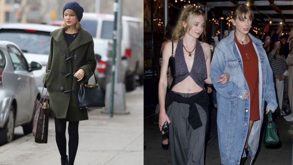 ¿Cómo combina Taylor Swift abrigos y botas?