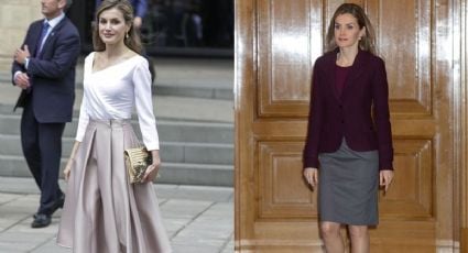 5 looks ideales para combinar una falda gris según la reina Letizia