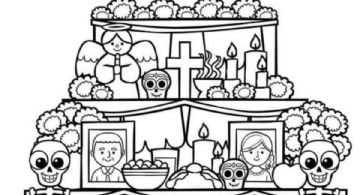 Día de Muertos 2024: dibujos de ofrendas para colorear y recordar a nuestros seres queridos