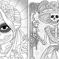 Día de Muertos 2024: dibujos de Catrinas para imprimir y colorear