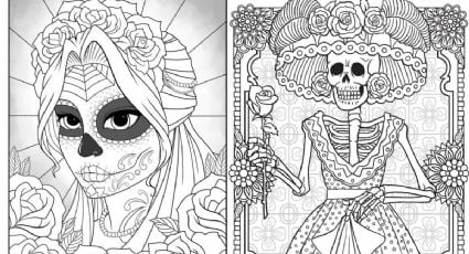 Día de Muertos 2024: dibujos de Catrinas para imprimir y colorear