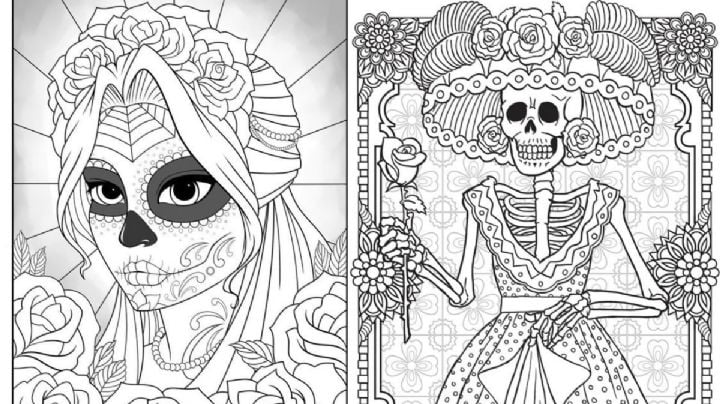 Día de Muertos 2024: dibujos de Catrinas para imprimir y colorear