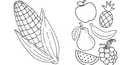 Dibujos de frutas y verduras para colorear: 7 ideas para imprimir