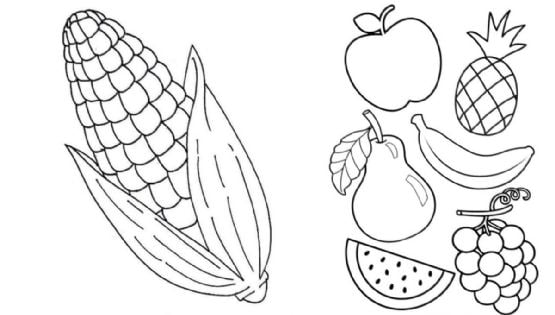 Dibujos de frutas y verduras para colorear: 7 ideas para imprimir