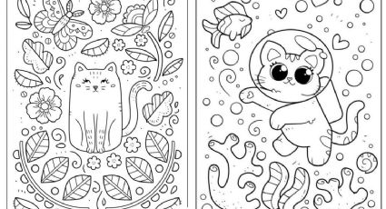 Dibujos de gatitos: 4 ideas para imprimir y colorear