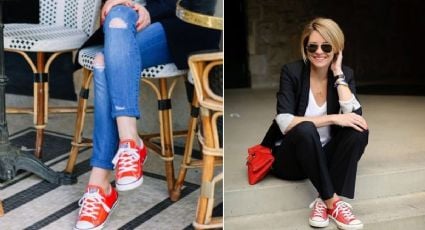 ¿Cómo combinar unos tenis rojos? 5 looks para usarlos y verte bonita