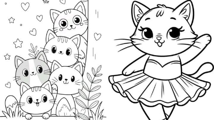 Día del Gato: 5 dibujos de michis para colorear e imprimir