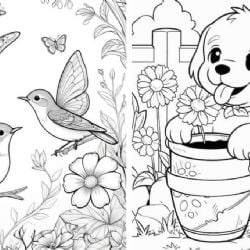 Dibujos de flores y animalitos para colorear e imprimir para recibir la primavera 2025