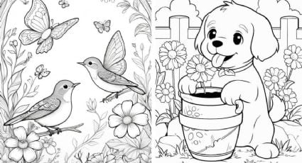 Dibujos de flores y animalitos para colorear e imprimir para recibir la primavera 2025